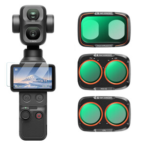 K&F Concept - K&F Concept DJI Osmo Pocket 4P İçin 3 Parça Filtre Seti (CPL + Black Mist 1/4 + ND2-32) (Metal)