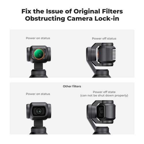 K&F Concept DJI Osmo Pocket 4P İçin 4 Parça Filtre Seti (CPL + ND16 + ND64 + ND256) (Plastik)