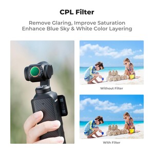 K&F Concept DJI Osmo Pocket 4P İçin 4 Parça Filtre Seti (CPL + ND16 + ND64 + ND256) (Plastik) - Thumbnail