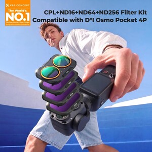 K&F Concept - K&F Concept DJI Osmo Pocket 4P İçin 4 Parça Filtre Seti (CPL + ND16 + ND64 + ND256) (Plastik) (1)