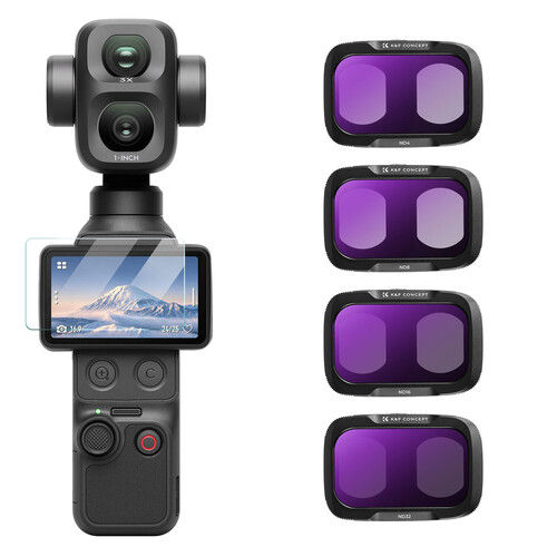 K&F Concept DJI Osmo Pocket 4P İçin 4 Parça ND Filtre Seti (ND4, ND8, ND16, ND32)