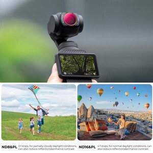 K&F Concept DJI Osmo Pocket 4P İçin 4 Parça ND/PL Filtre Seti (ND8/PL, ND16/PL, ND32/PL, ND64/PL) (Plastik) - Thumbnail