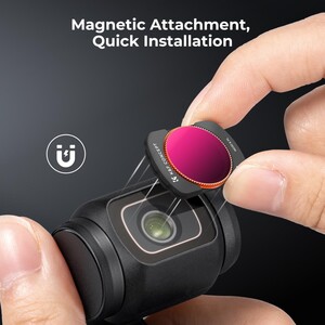 K&F Concept - K&F Concept DJI Osmo Pocket 4P İçin 4 Parça ND/PL Filtre Seti (ND8/PL, ND16/PL, ND32/PL, ND64/PL) (Plastik) (1)