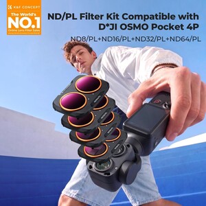 K&F Concept - K&F Concept DJI Osmo Pocket 4P İçin 4 Parça ND/PL Filtre Seti (ND8/PL, ND16/PL, ND32/PL, ND64/PL) (Plastik) (1)