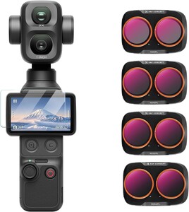 K&F Concept - K&F Concept DJI Osmo Pocket 4P İçin 4 Parça ND/PL Filtre Seti (ND8/PL, ND16/PL, ND32/PL, ND64/PL) (Plastik)