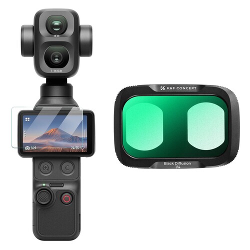 K&F Concept DJI Osmo Pocket 4P İçin Black Mist 1/4 Filtre (Plastik)