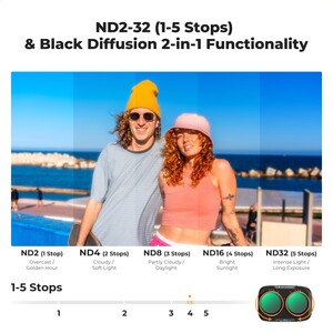 K&F Concept DJI Osmo Pocket 4P İçin Mist VND Filtre (ND2-32 & Black Mist 1/4) - Thumbnail