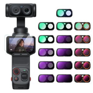 K&F Concept - K&F Concept Insta360 Luna Ultra İçin 16 Parça Filtre Seti (Black Mist 1/4 + Black Mist 1/8 + UV + Işık Kirliliği Azaltma + CPL)