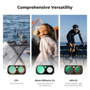 K&F Concept - K&F Concept Insta360 Luna Ultra İçin 3 Parça Filtre Seti (CPL + Black Mist 1/4 + ND2-32) (1)