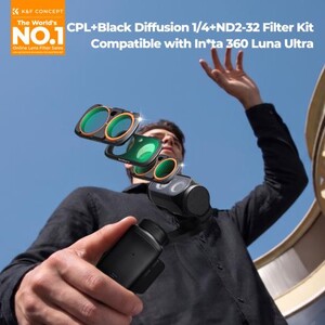 K&F Concept - K&F Concept Insta360 Luna Ultra İçin 3 Parça Filtre Seti (CPL + Black Mist 1/4 + ND2-32)