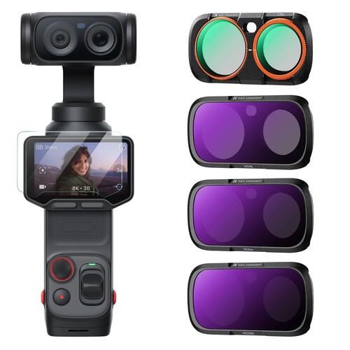 K&F Concept Insta360 Luna Ultra İçin 4 Parça Filtre Seti (CPL + ND16 + ND64 + ND256)
