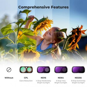 K&F Concept - K&F Concept Insta360 Luna Ultra İçin 4 Parça Filtre Seti (CPL + ND16 + ND64 + ND256) (1)