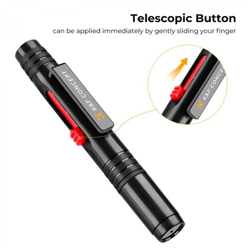 K&F Concept KF1691 Çift Taraflı Karbon Başlık Lens Temizleme Kalemi