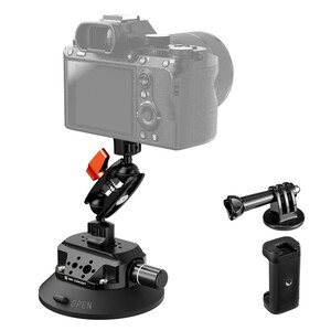 K&F Concept KF31.100 4,5'' Kamera Vantuzu Sihirli Kol Cep Telefonu Kelepçesi ve GoPro Adaptör ile - Thumbnail
