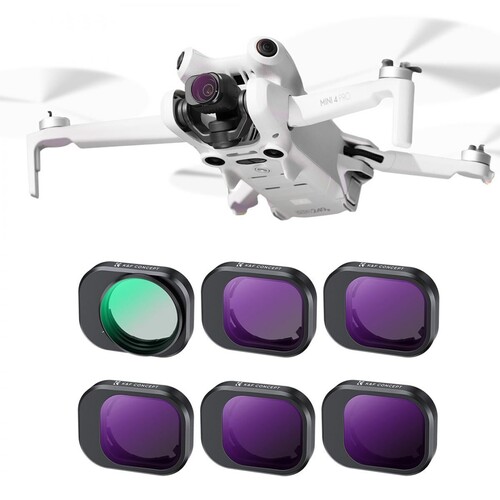 K&F DJI Mini 4 Pro Filtre Kiti 6'lı Paket (CPL + ND8 + ND16 + ND32 + ND64 + ND128)