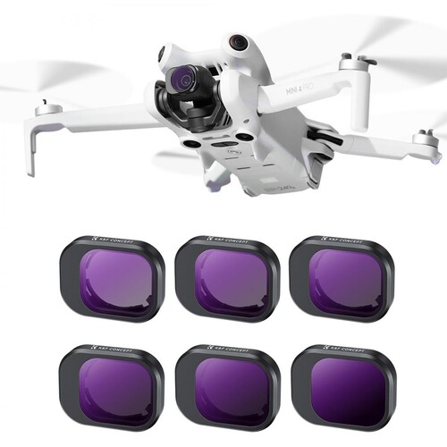 K&F DJI Mini 4 Pro ND Filtre 6 Parça Set (ND4 + ND8 + ND16 + ND32 + ND64 + ND1000)