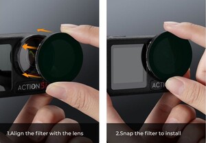 K&F ND32-512 DJI Osmo Action 5 Pro/Osmo Action 4/Osmo Action 3 ile Uyumlu Değişken Filtre - Thumbnail