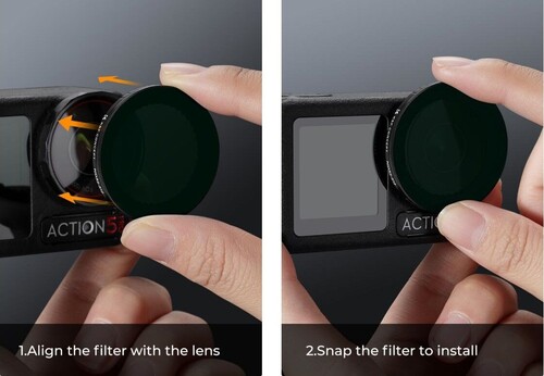 K&F ND32-512 DJI Osmo Action 5 Pro/Osmo Action 4/Osmo Action 3 ile Uyumlu Değişken Filtre