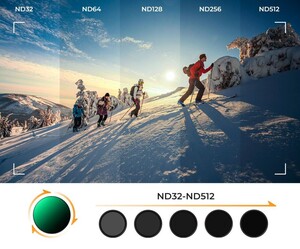 K&F ND32-512 DJI Osmo Action 5 Pro/Osmo Action 4/Osmo Action 3 ile Uyumlu Değişken Filtre - Thumbnail