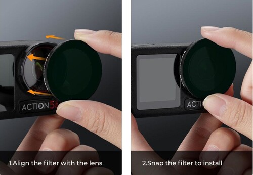 K&F ND32-512 DJI Osmo Action 5 Pro/Osmo Action 4/Osmo Action 3 ile Uyumlu Değişken Filtre