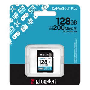 Kingston - Kingston 128GB SDXC Canvas Go! Plus Gen4 200MB/s C10 UHS-I U3 V30