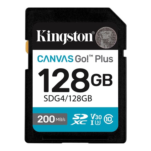 Kingston 128GB SDXC Canvas Go! Plus Gen4 200MB/s C10 UHS-I U3 V30