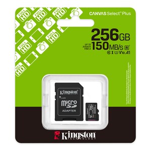 Kingston - Kingston 256GB microSDXC Canvas Select Plus Gen3 150MB/s A1 + Adaptör