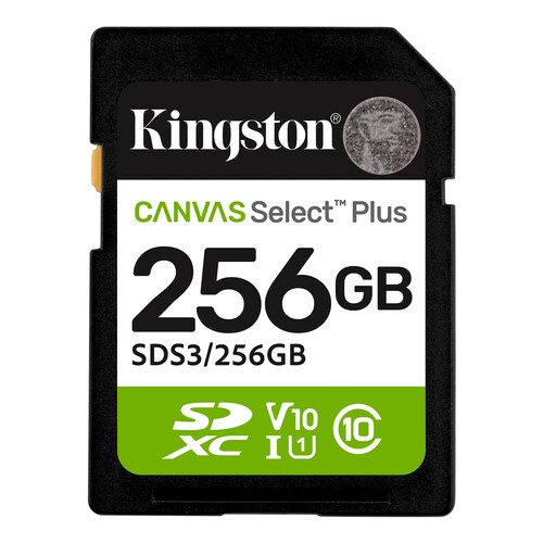 Kingston 256GB SDXC Canvas Select Plus Gen3 150MB/s C10 UHS-I U1 V10