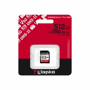 Kingston - Kingston 512GB Canvas React Plus SDXC UHS-II 280R/150W U3 V60