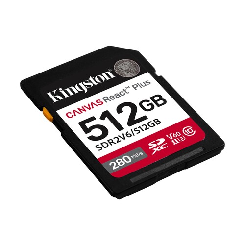 Kingston 512GB Canvas React Plus SDXC UHS-II 280R/150W U3 V60