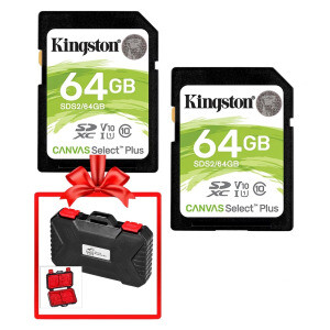 Kingston 64GB 100MB Ikili Sd Kart+ Sd Kart Kutusu Hediye