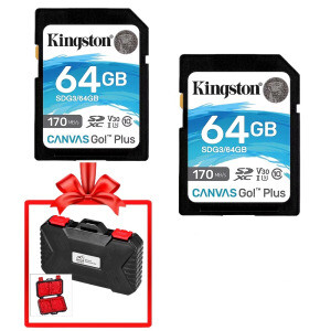 Kingston 64GB 170MB İkili Sd Kart+ Sd Kart Kutusu Hediye