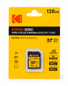 Kodak 128GB UHS-I U3 A2 V30 Ultra DDR SD Hafıza Kartı (160MB/s - 150MB/s) - Thumbnail