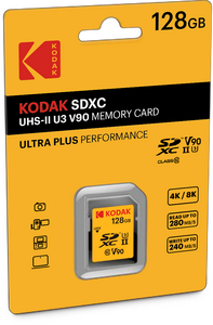 Kodak - Kodak 128GB UHS-II U3 V90 SD Hafıza Kartı (280MB/s - 240MB/s)