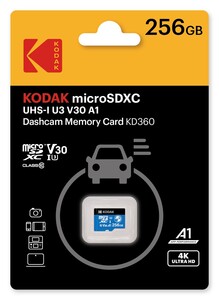 Kodak - Kodak 256GB UHS-I U3/V30/A1 Araç Kamerası İçin Micro SD Kart KD360