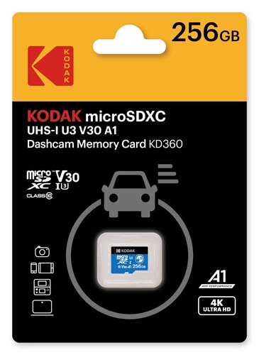 Kodak 256GB UHS-I U3/V30/A1 Araç Kamerası İçin Micro SD Kart KD360