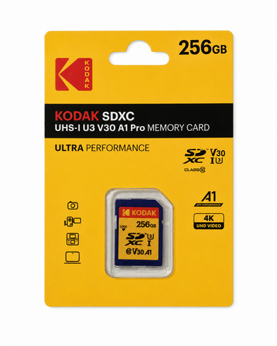 Kodak 256GB UHS-I U3 V30 PRO SDXC Hafıza Kartı