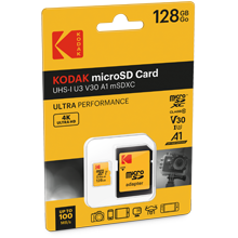 Kodak 32GB microSD Ultra UHS-I U3/V30/A1 + SD Adaptör (Sarı)