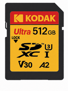 Kodak - Kodak 512GB UHS-I U3 A2 V30 Ultra DDR SD Hafıza Kartı (160MB/s - 150MB/s) (1)