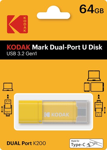 Kodak 64GB 3.2 Gen1 Type-C + USB Bellek (K200Y)