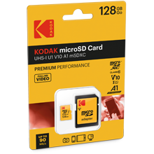 Kodak 64GB microSD Premium UHS-I C10 U1 V10 + SD Adaptör (Kırmızı)