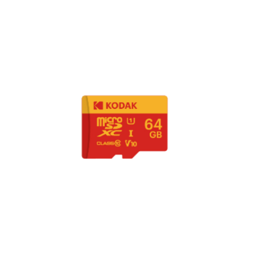 Kodak 64GB microSD Premium UHS-I C10 U1 V10 + SD Adaptör (Kırmızı)