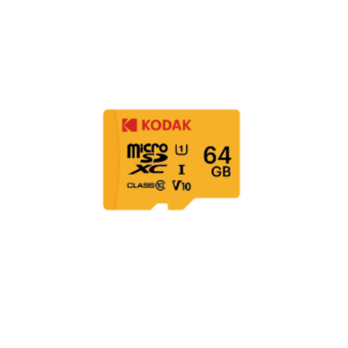 Kodak 64GB microSD Premium UHS-I C10 U1 V10 + SD Adaptör (Sarı)