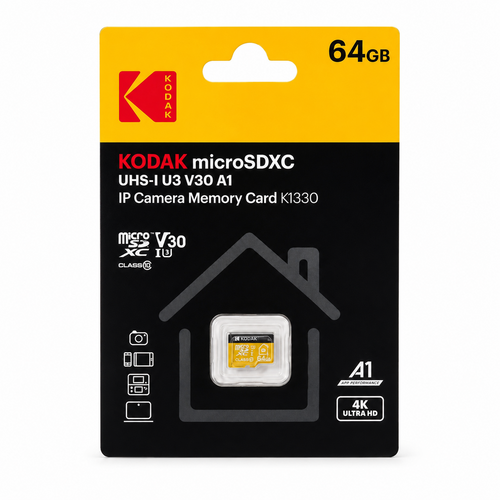 Kodak 64GB microSD UHS-I U3/V30/A1 Hafıza Kartı (KI330)