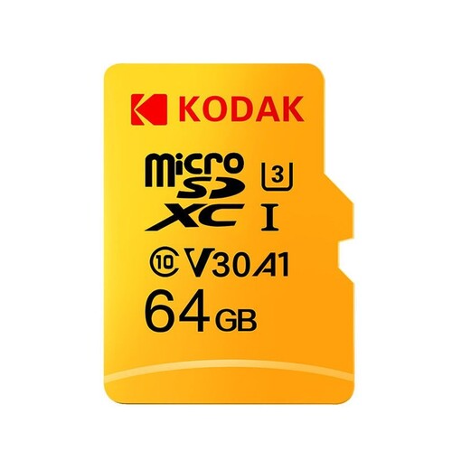 Kodak 64GB microSD Ultra UHS-I U3/V30/A1 + SD Adaptör (Sarı)