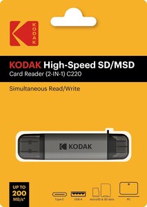 Kodak - Kodak C220 USB 3.0 2-in-1 SD/MicroSD Kart Okuyucu