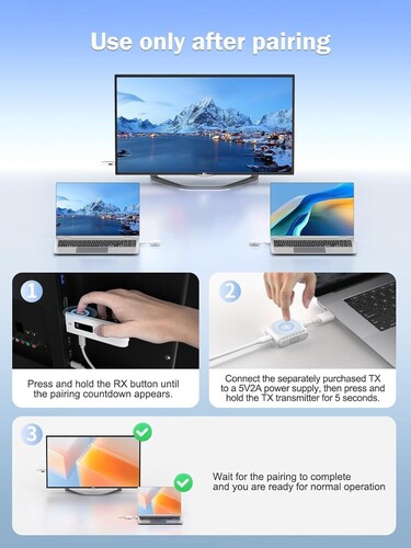 LEMORELE P300 Kablosuz HDMI/USB C Görüntü Aktarım Cıhazı