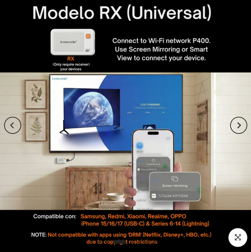 LEMORELE P400 Kablosuz HDMI/TYPC Verici ve Alıcı Kiti