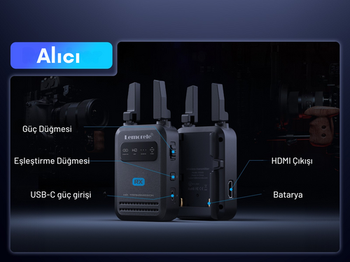 LEMORELE R5000 1080 HDMI Kablosuz Görüntü Aktarım Cıhazı