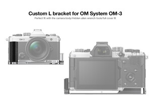 Leofoto - Leofoto LPO-OM-3 Gümüş L-Plaka (OM SYSTEM OM-3) (1)